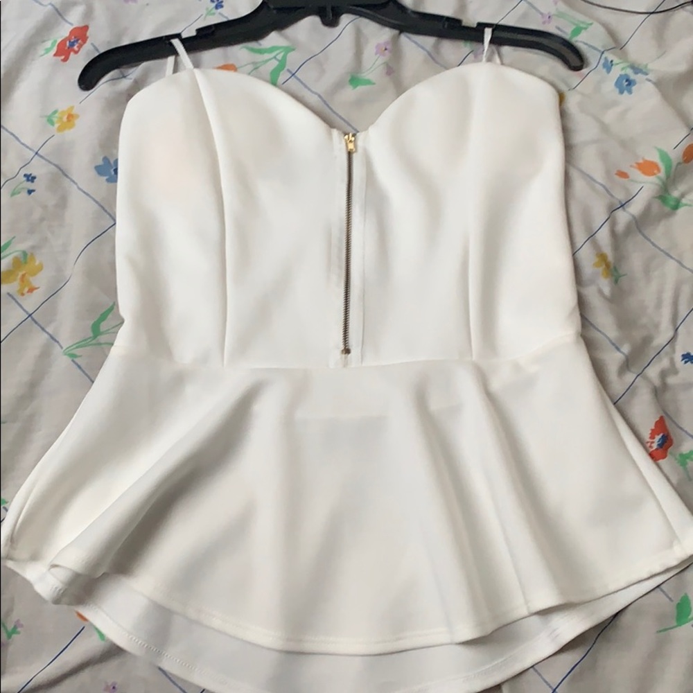 White flare blouse